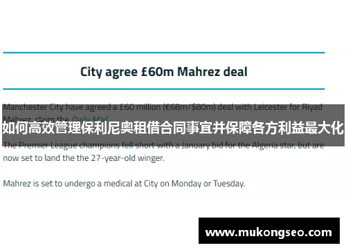 如何高效管理保利尼奥租借合同事宜并保障各方利益最大化