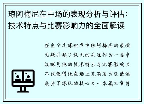 琼阿梅尼在中场的表现分析与评估：技术特点与比赛影响力的全面解读